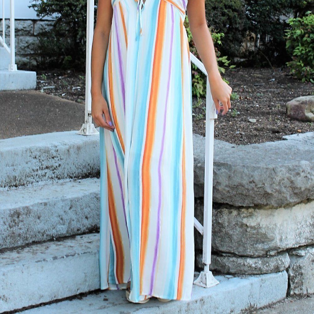 Nwt Stripe Vacay Maxi Dress - Picture 7 of 12